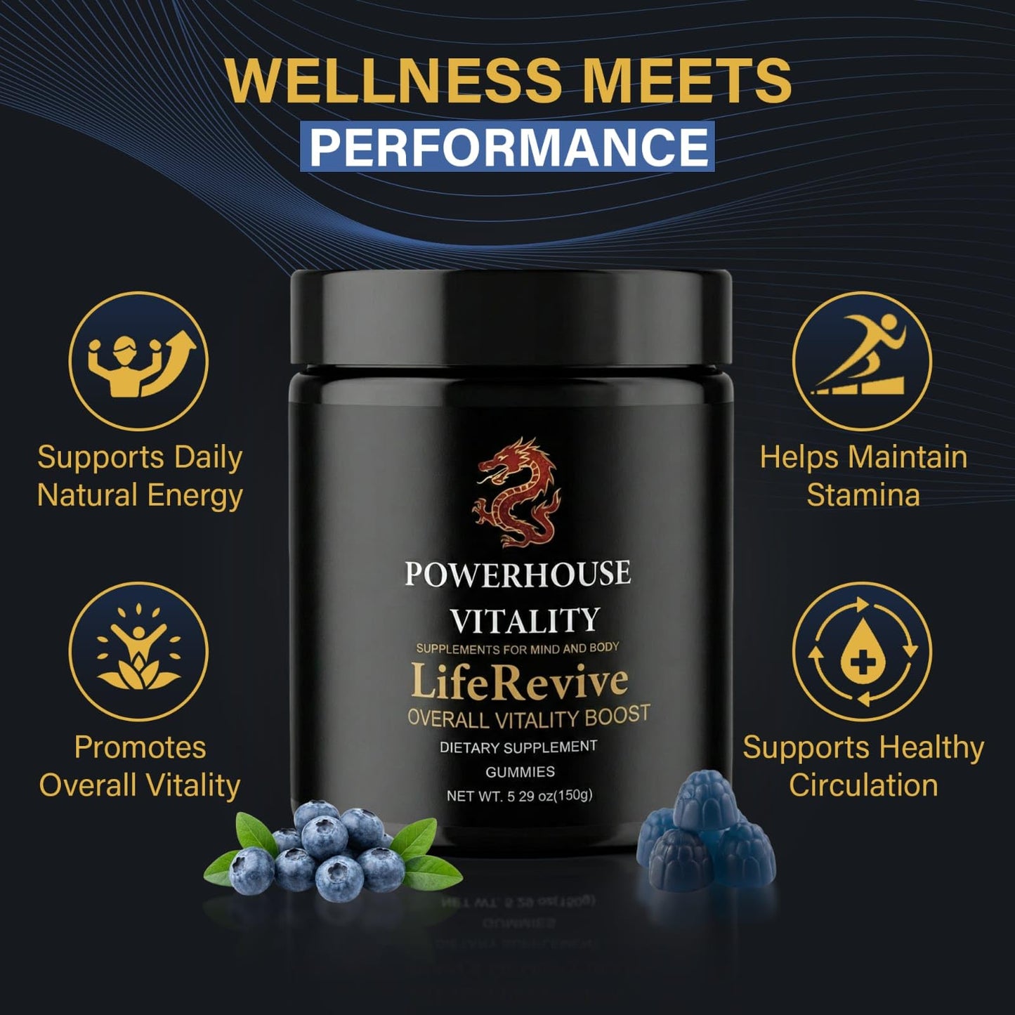 Powerhouse Vitality LifeRevive - Overall Vitality Boost | Vitamin Gummies for Men & Women Powerhouse Vitality buy supplements Au