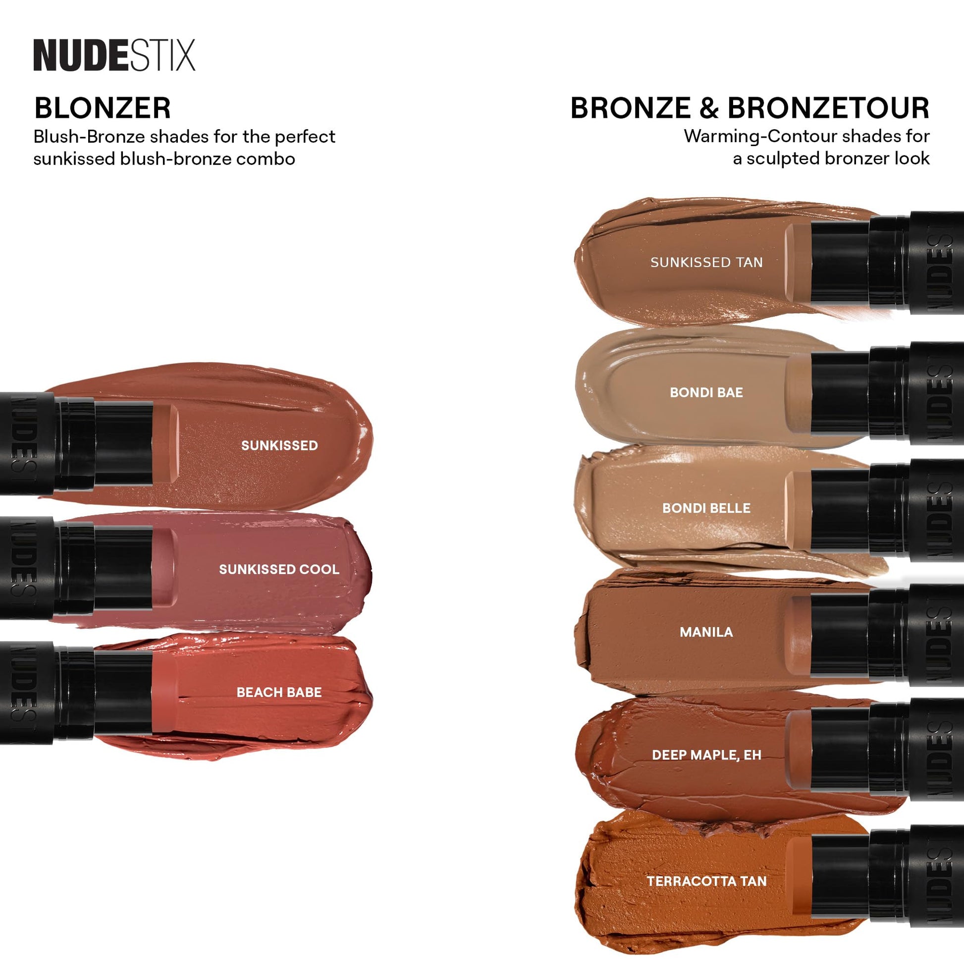 Nudestix Nudies Bronze All Over Matte Bronzing Stick – 3-in-1 Cream Bronzer for Cheeks, Eyes & Lips with Built-In Brush | Natural Contour & Sun-Kissed Glow | Bondi Bae NudestixBuy Supplements Australia