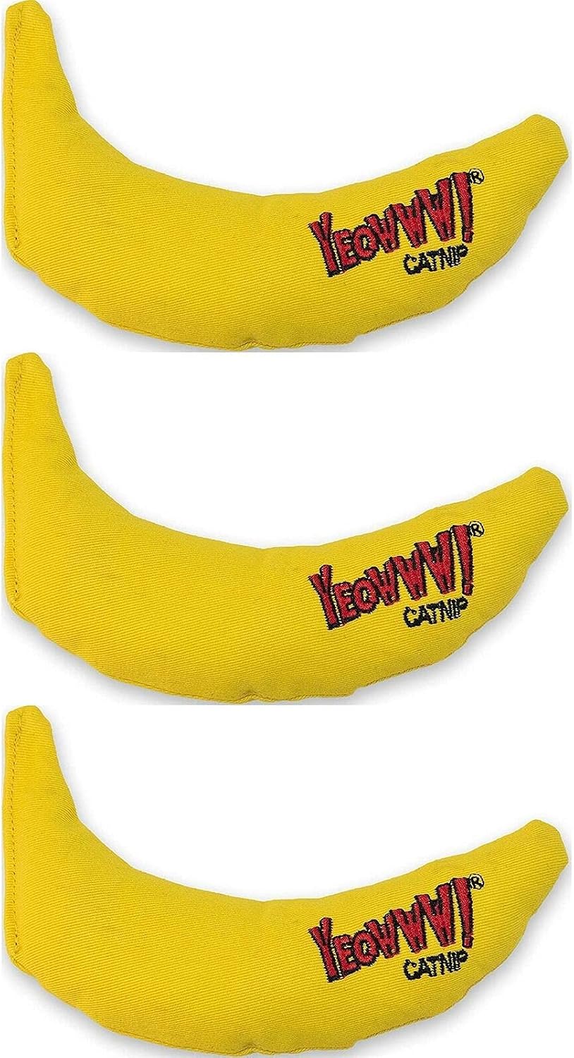 YEOWWW! DuckyWorld 100% ORGANIC CATNIP Leaf & Flower Cat Toy BANANA 3 PACK