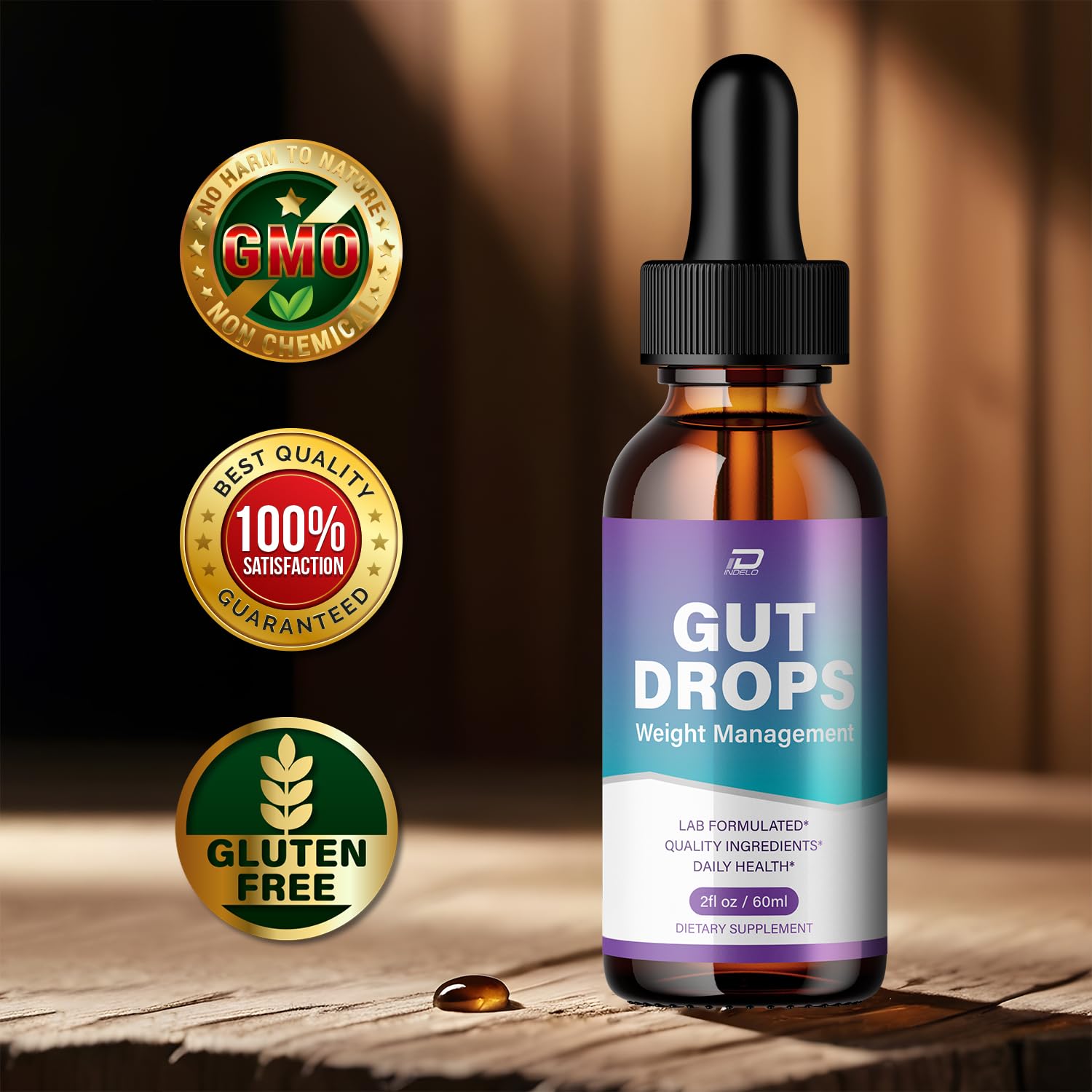 Indelo Gut Drops Healthy Formula – GutDrops All Natural Healthy Levels - Extra Strength Liquid, Reviews (1 Pack – 1 Month Supply) Indelo buy supplements Au