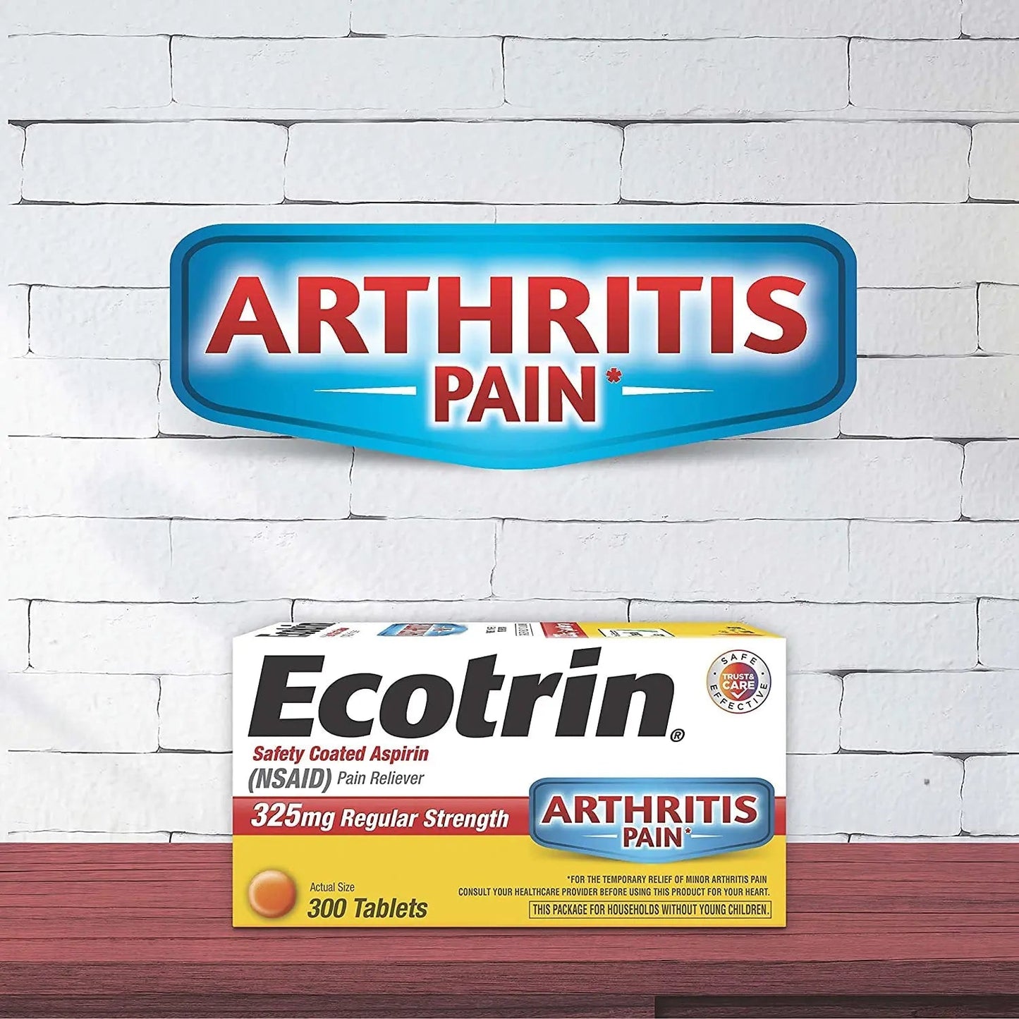 Ecotrin Safety Coated Aspirin Arthritis Pain Reliever Tablets, Regular Strength, NSAID 325 mg, 125 ct (Pack of 2) EcotrinBuy Supplements Australia