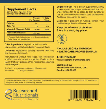Researched Nutritionals Liposomal Glutathione (450mg) + Colostrum & Mushrooms Supplement for Immune Support - Enhanced Immunity Duo - Tri-Fortify Orange + Transfer Factor Multi-Immune (2 Piece Set) Researched Nutritionals buy supplements Au