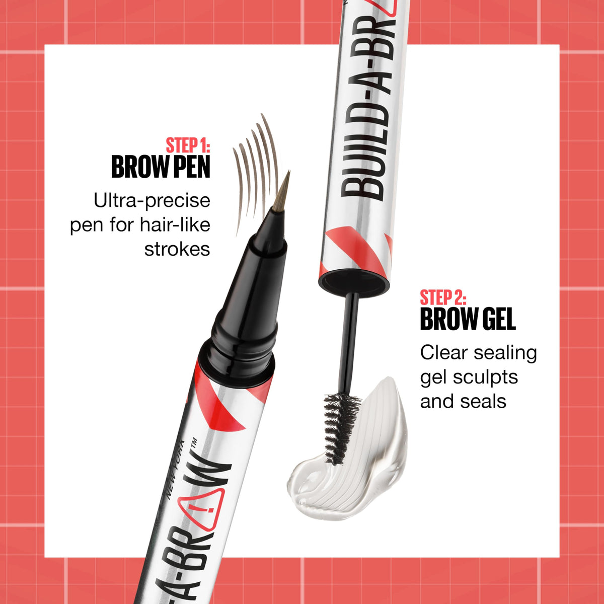 Maybelline Build-A-Brow 2-in-1 Brow Pen and Sealing Eyebrow Gel, Eyebrow Makeup for Real-Looking, Fuller Brows, Black Brown, 1 Count MAYBELLINEBuy Supplements Australia
