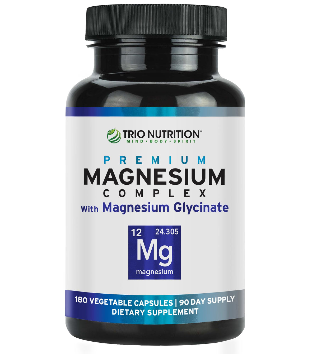 Trio Nutrition Magnesium Complex supplement bottle on a white background