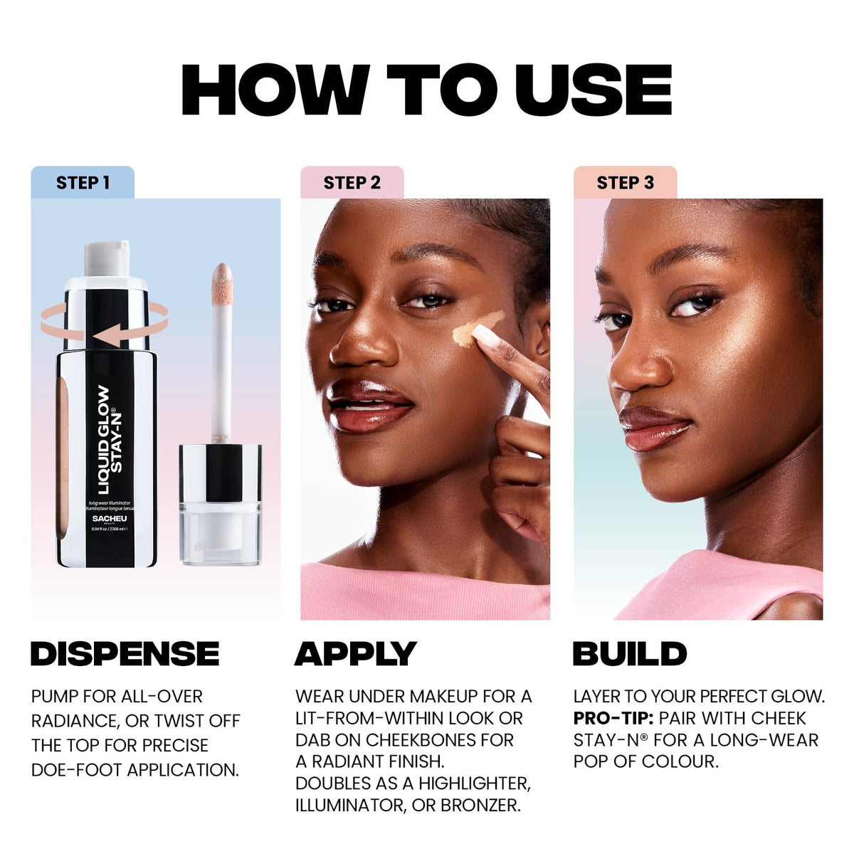 Sacheu Liquid Glow STAY-N Liquid Highlighter & Illuminator Makeup — 30ml Long Lasting Luminous Glow Lightweight Dewy Finish, Glow Getter SacheuBuy Supplements Australia