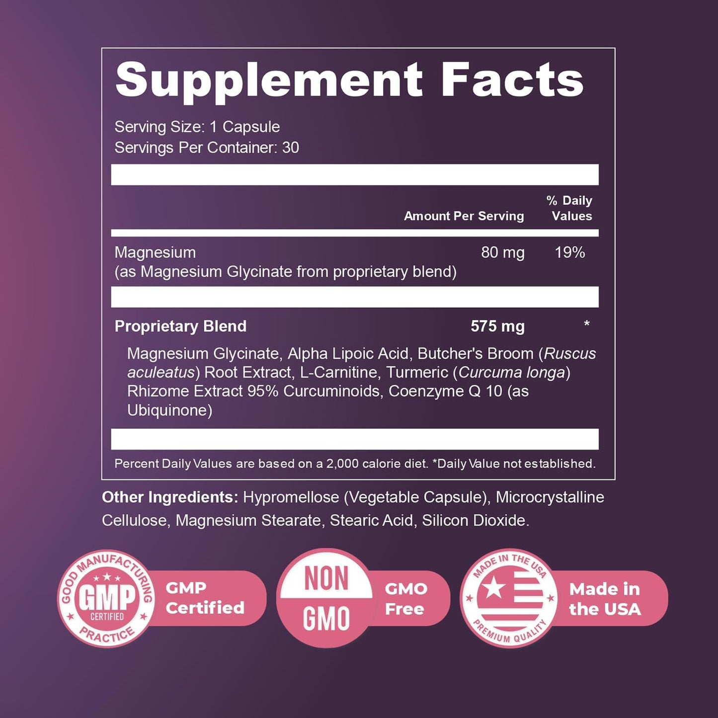 Presgera – Magnesium Glycinate, Turmeric & ALA – 30 Ct, 1 Month Supply | Also includes more botanicals with Magnesium Glycinate, Turmeric & Alpha Lipoic Acid | Non-GMO, Made in USA