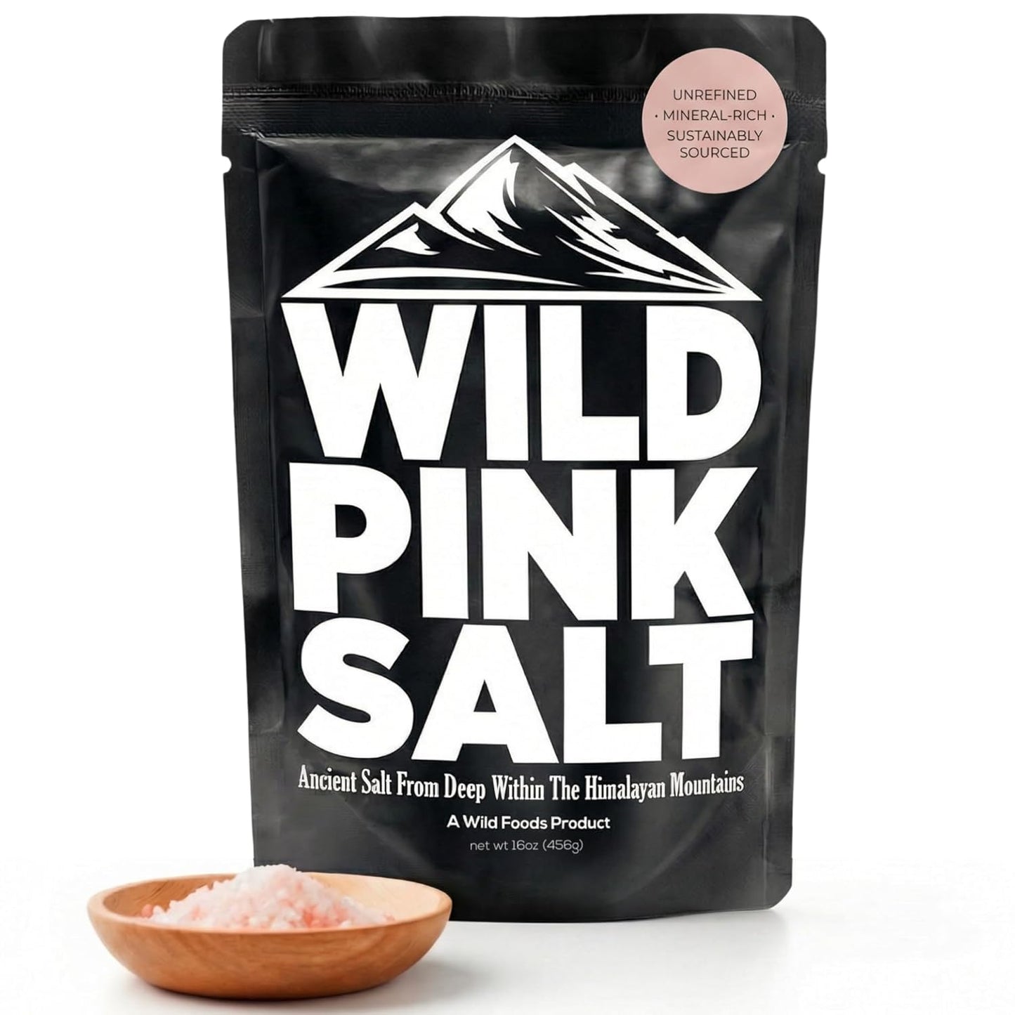 Wild Foods Pink Himalayan Salt, Fine Ground for Table and Cooking, 16 oz | 100% Real, Pure, Unrefined | Pink Himalayan Sea Salt with 80+ Minerals & Electrolytes, Small Batch, Ethically Sourced