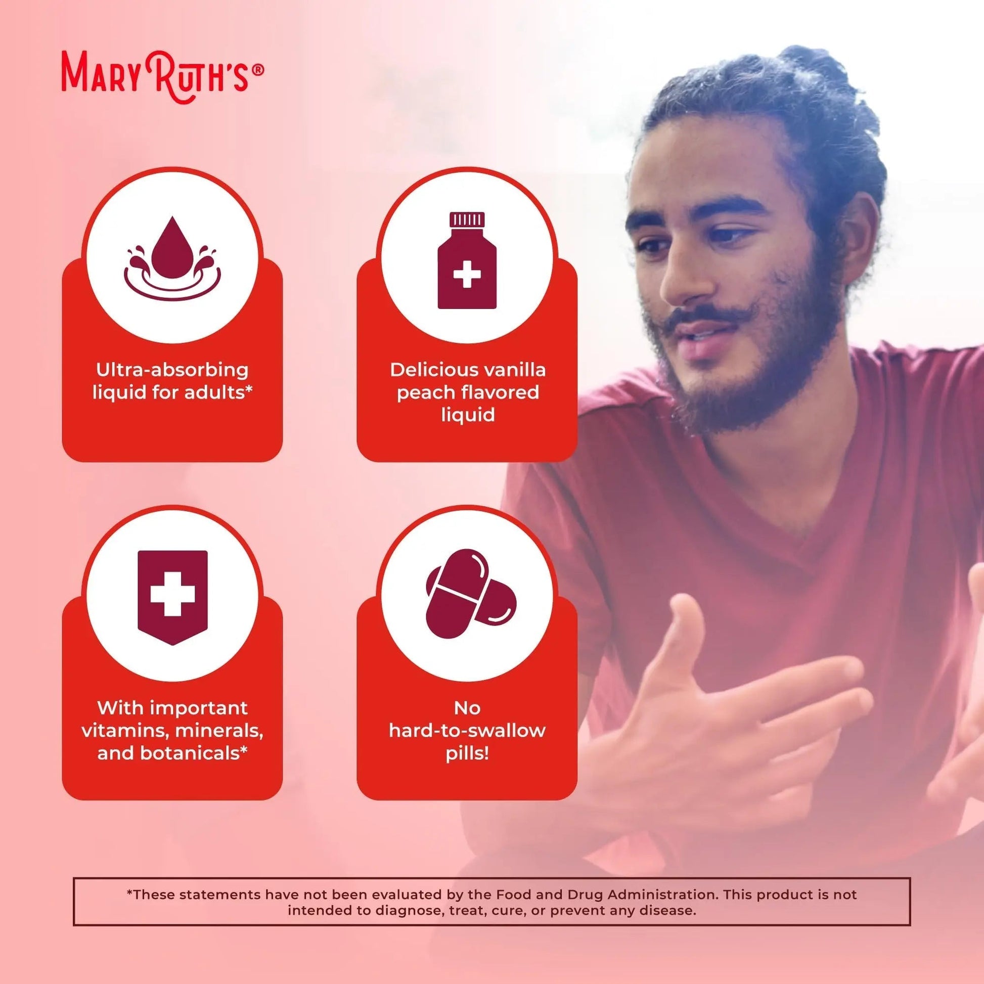 MaryRuth Organics Multivitamin for Men | USDA Organic | Sugar Free Mens Multivitamin Liposomal | Liquid Vitamins for Men | MARYRUTH'S