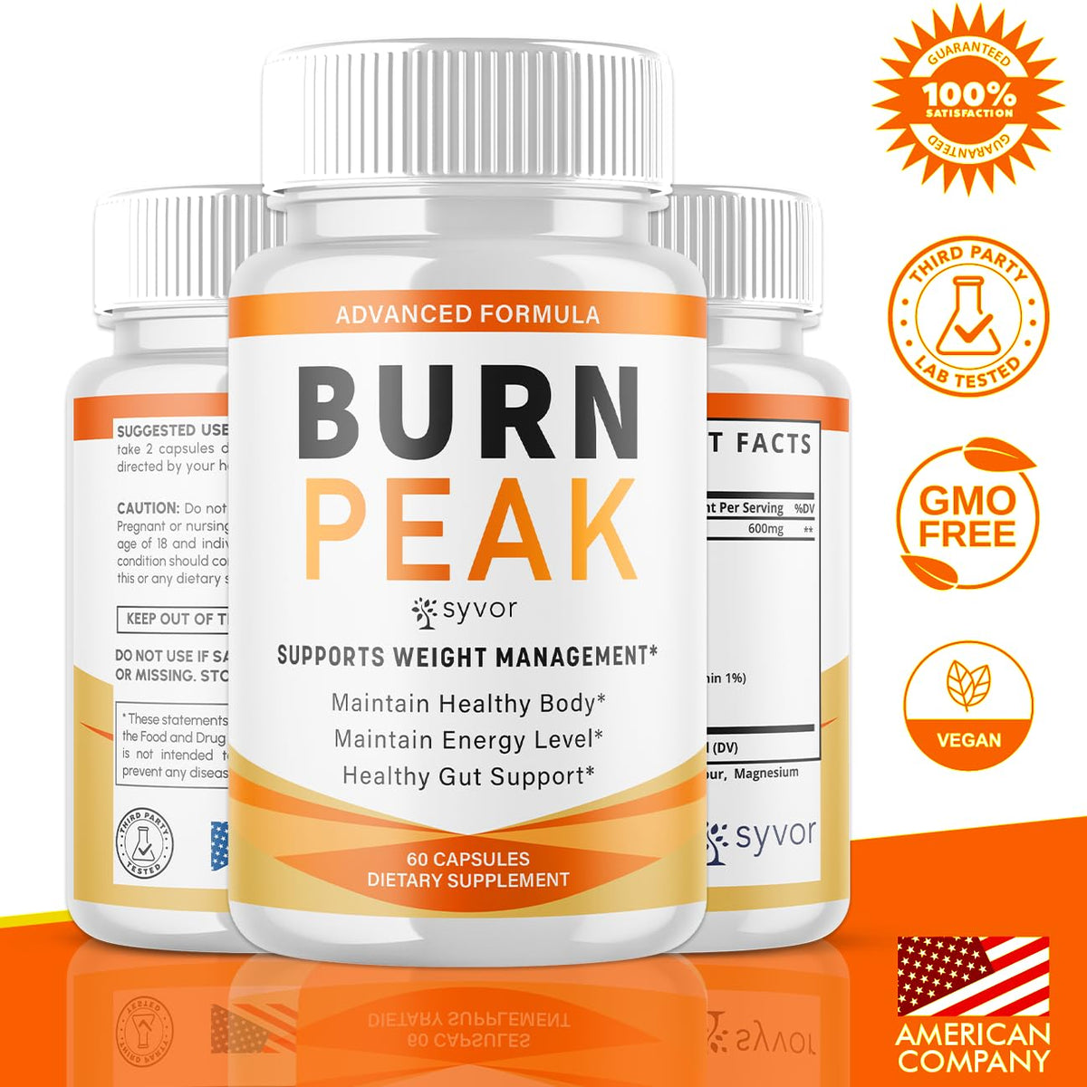 (5 Pack) Burn Peak Capsules, Official Burnpeak Pink Salt Pills with All Natural Ingredients, Advanced Health and Wellness Supplement with Premium Vitamins for Active Lifestyle Support (300 Capsules) Syvor buy supplements Au