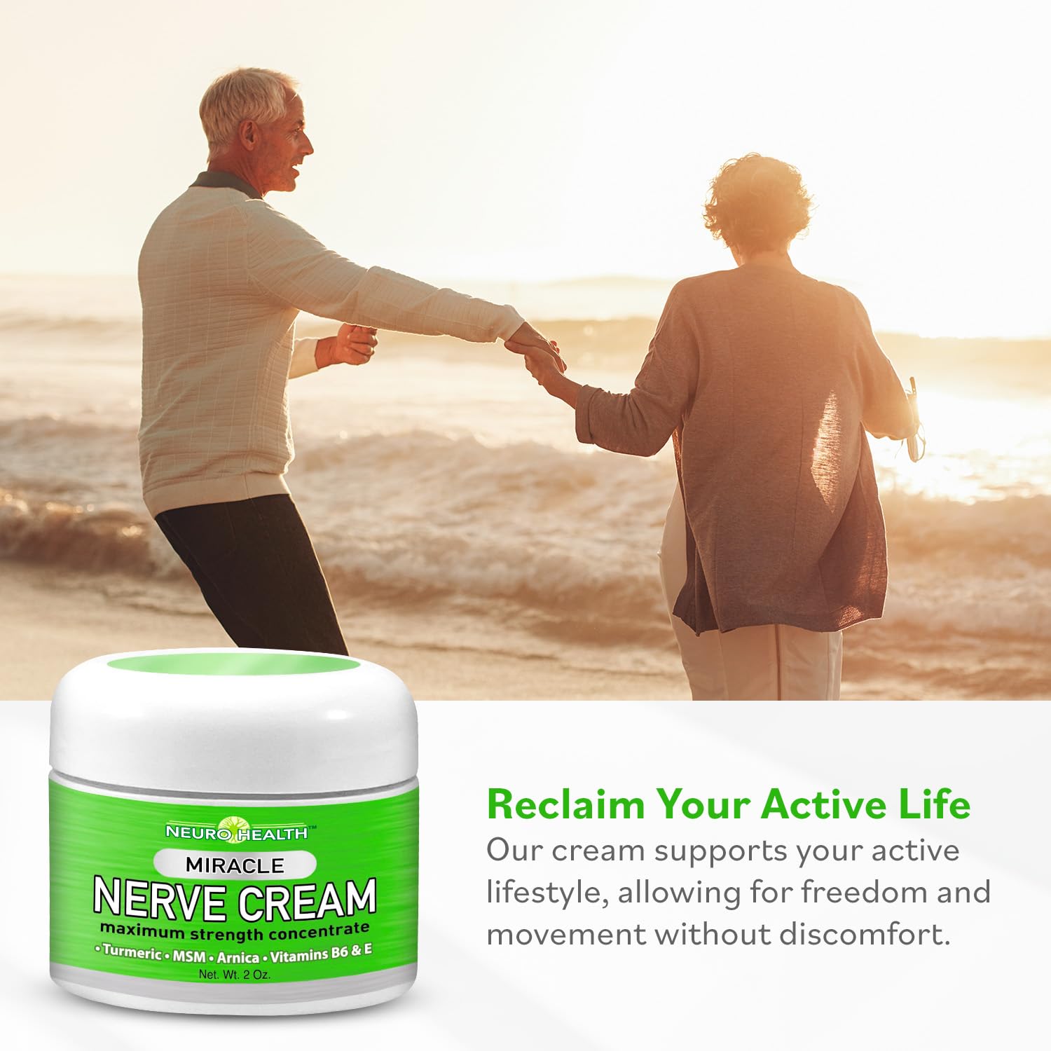 Neuro Health Miracle Nerve Cream - Maximum Strength - Turmeric and Arnica Blend for Neuropathy Discomfort Relief - Soothing Foot & Hand Formula with MSM, B6, E - Made in USA Neuro HealthBuy Supplements Australia