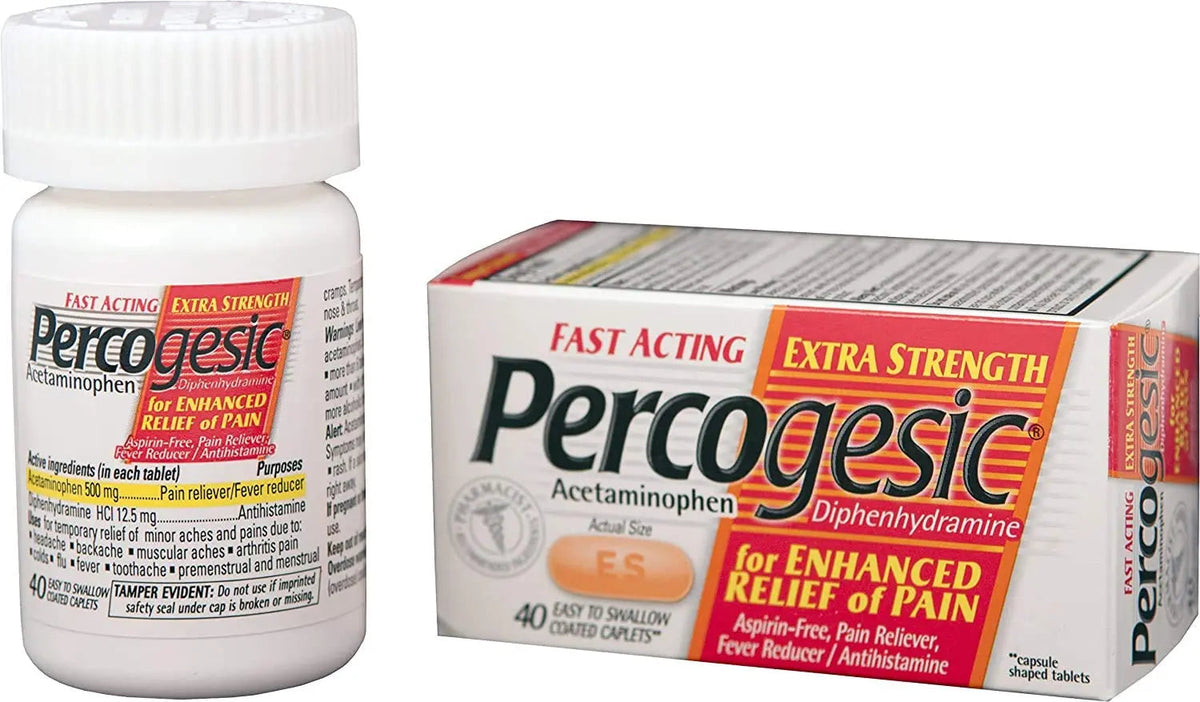 Percogesic Aspirin Free Pain Relief Tablets, Extra Strength, Acetaminophen and Diphenhydramine, 40 ct (Pack of 1) PercogesicBuy Supplements Australia