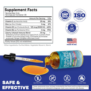 8-in-1 Immune Support Liquid Drops – Elderberry, Turmeric Curcumin, Echinacea, Ginger, Vitamins C & D3, Zinc & B6 – Fast-Absorbing Immune & Antioxidant Support – Vegan, Non-GMO – 4 oz - PrimeBioHealth - canada supplements