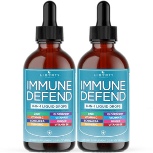 8-in-1 Immune Support Liquid Drops – Elderberry, Turmeric Curcumin, Echinacea, Ginger, Vitamins C & D3, Zinc & B6 – Fast-Absorbing Immune & Antioxidant Support – Vegan, Non-GMO – 4 oz - PrimeBioHealth - canada supplements