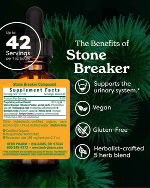 Herb Pharm Stone Breaker (Chanca Piedra) Compound Liquid for Urinary System Support - 1 Fl Oz
