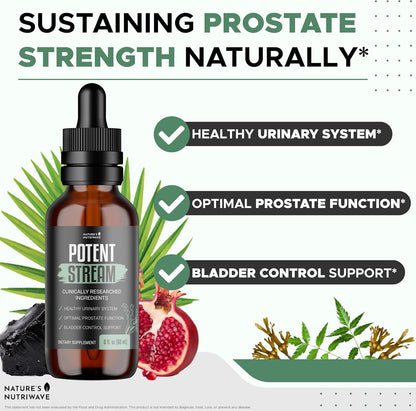 PotentStream Drops – Plant Extract Liquid – 1 Month Supply | Liquid drops with plant extracts, original formula | Made in USA | Take by dropper, mixes into water