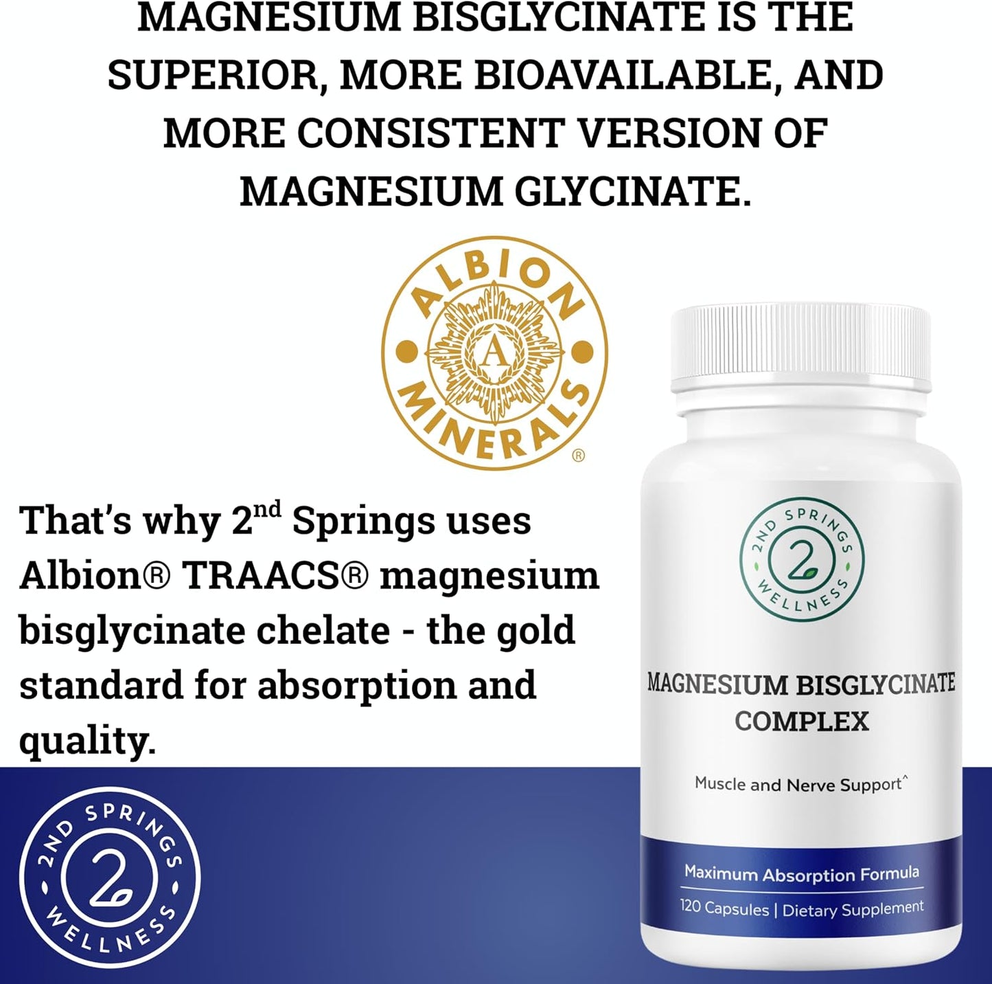 Magnesium Bisglycinate + Brain Support Complex Bundle | Focus, Memory, Calm, Cognitive Function, Muscle Relaxation & Daily Wellness