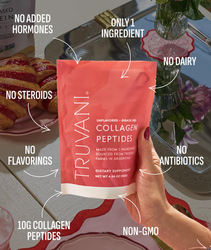 Truvani Hydrolyzed Collagen Peptides | Unflavored | 28 Servings | 20g Grass-Fed Collagen Protein Powder | Promotes Hair, Nail, Skin, and Joint Health | Keto | Gluten & Dairy Free