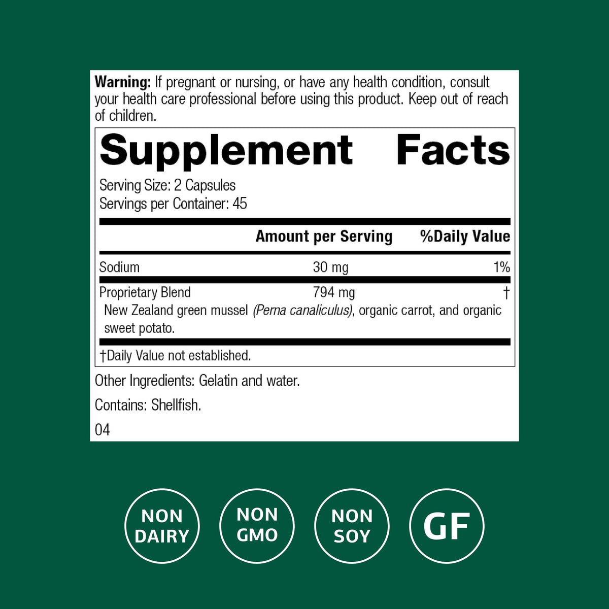Standard Process Nutrimere - Supports Joint Health - Joint Supplement with Perna Canaliculus & New Zealand Green Mussel - Gluten-Free, Non-Soy & Non-Dairy - 90 Capsules Standard Process Inc.Buy Supplements Australia