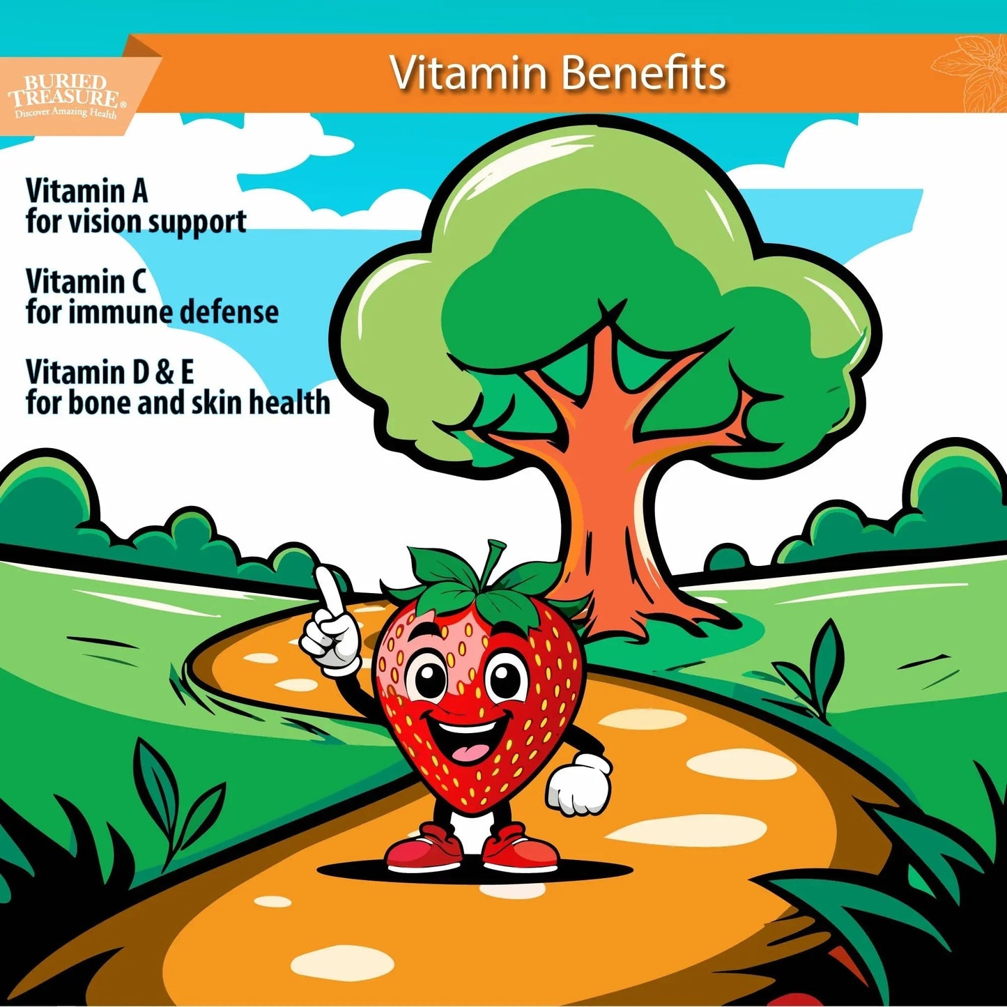 Buried Treasure Children's Daily Multi Liquid Multivitamin & Minerals Nutritional Dietary Vegan Supplement for Kids No Artificial Ingredients Buried Treasure