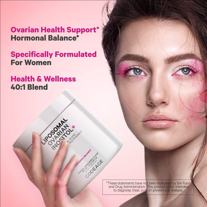 Codeage Liposomal Ovarian Inositol Powder - Myo-Inositol & D-Chiro-Inositol 40:1 Blend, Folate 5-MTHF, CoQ10, Pomegranate & Wild Blueberry - 2-Month Supply - Mixed Berry Flavor - Non-GMO, 60 Servings CodeageBuy Supplements Australia
