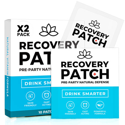 Party Treats Recovery Patches 10 Pack - Wake Up Refreshed & Energized | 100% Natural Ingredients Patch, Individually Wrapped, Skin-Friendly & Waterproof, Enhanced Morning Formula