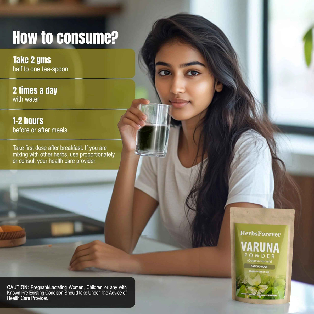 HerbsForever Varuna Powder – Crataeva Nurvala – Prostate Health – Support Prostatic, Kidneys, Gall Bladder and Urinary Tract Health – Non GMO, Organic, Vegan – 454 GMS