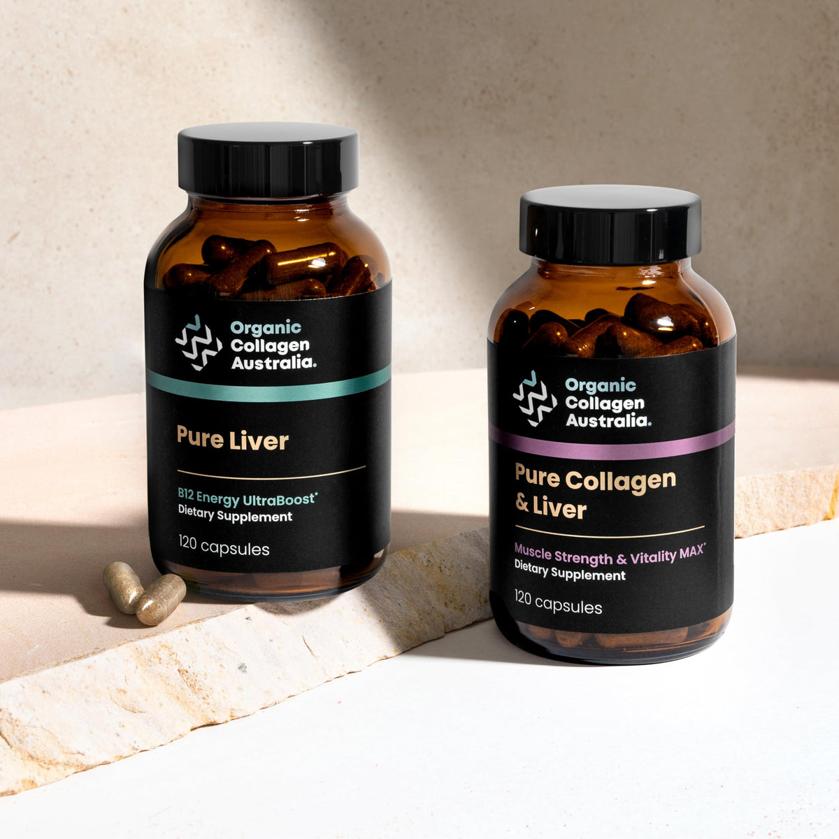 Organic Collagen Australia Pure Collagen & Liver Capsules – Muscle Strength & Vitality with Hydrolyzed Collagen, Grass-Fed Liver, and Vitamin B12 – 120 Capsules Organic Collagen Australia buy supplements Au