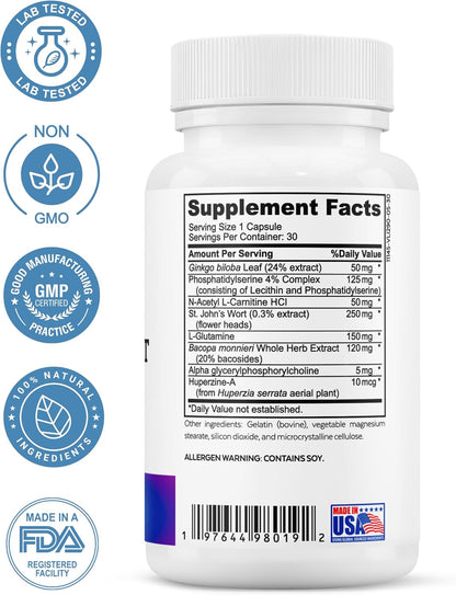ALA & ALC Complex + Brain Support + Magnesium Bisglycinate Bundle | Energy, Focus, Memory, Cognitive Support, Nerve Health, Calm & Daily Wellness