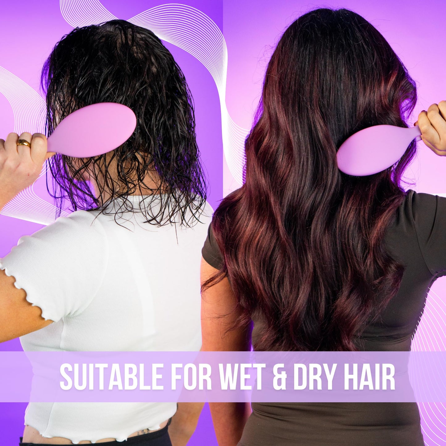 SimplyHair Ultimate Hair Extension Brush & Detangler Anti-Static, Dual Bristle Design, Soft Boar Bristle, Great for All Hair Types & Extensions - Pink & Purple Ombre Brush Ideal for Adults & Kids Simply HairBuy Supplements Australia
