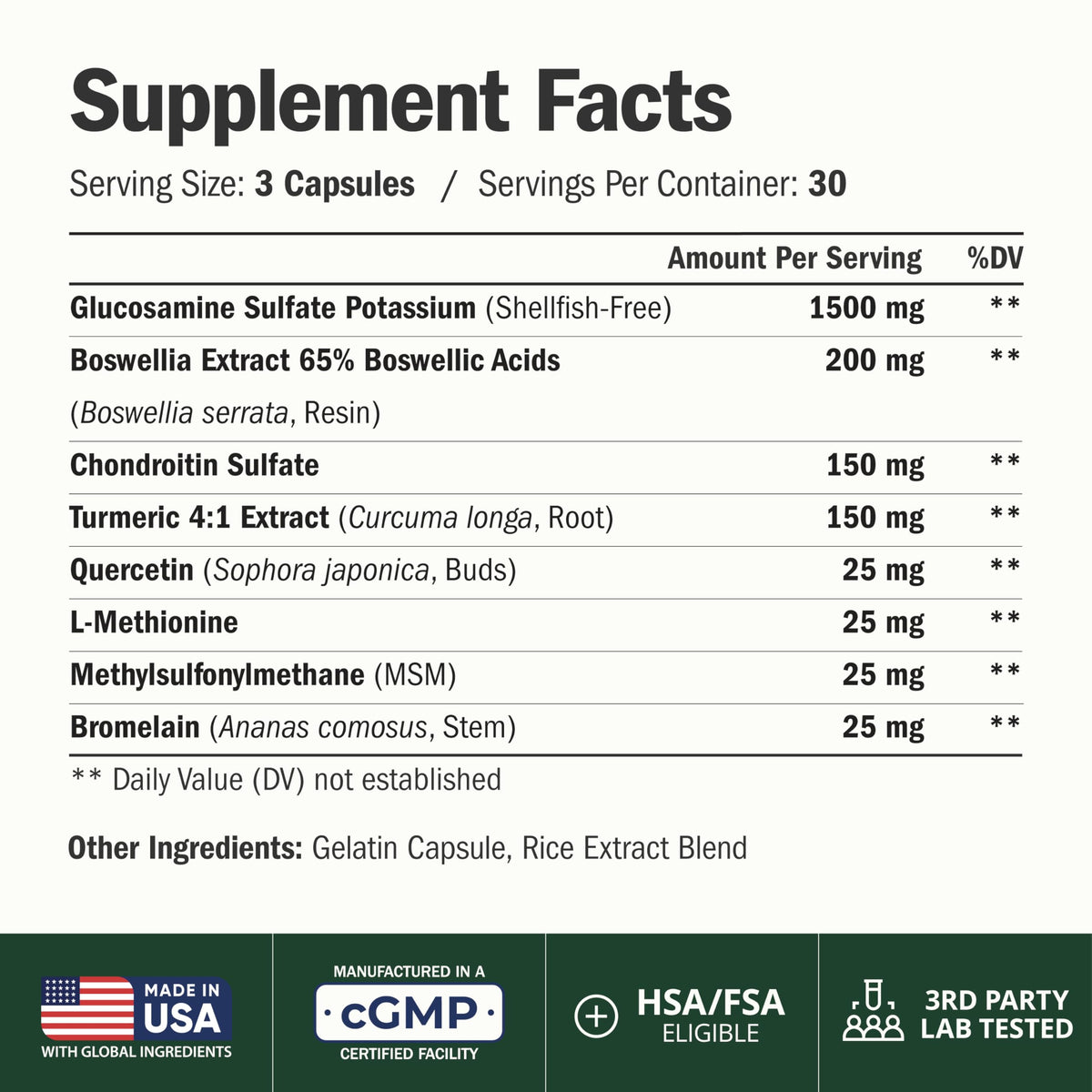 Glucosamine Chondroitin MSM – Joint Support Supplement for Women and Men with Glucosamine Sulfate 1500 mg, Chondroitin and MSM – for Cartilage, Joint Health and Flexibility – 90 Capsules Vimerson Health buy supplements Au