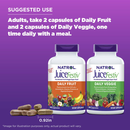Natrol JuiceFestiv, Vitamins and Supplements for Nutrition & Well-Being, Antioxidants for Cellular Health, 90 Capsules (2-Count), Up to a 45 Day Supply Natrol buy supplements Au