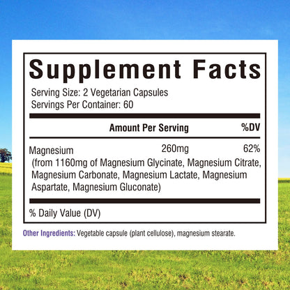 Innate Vitality Magnesium Complex 6-in-1, 1160mg Per Serving, Rest & Digestion, Magnesium Glycinate & Citrate, High Absorption, 120 Vegan Capsules Innate Vitality buy supplements Au