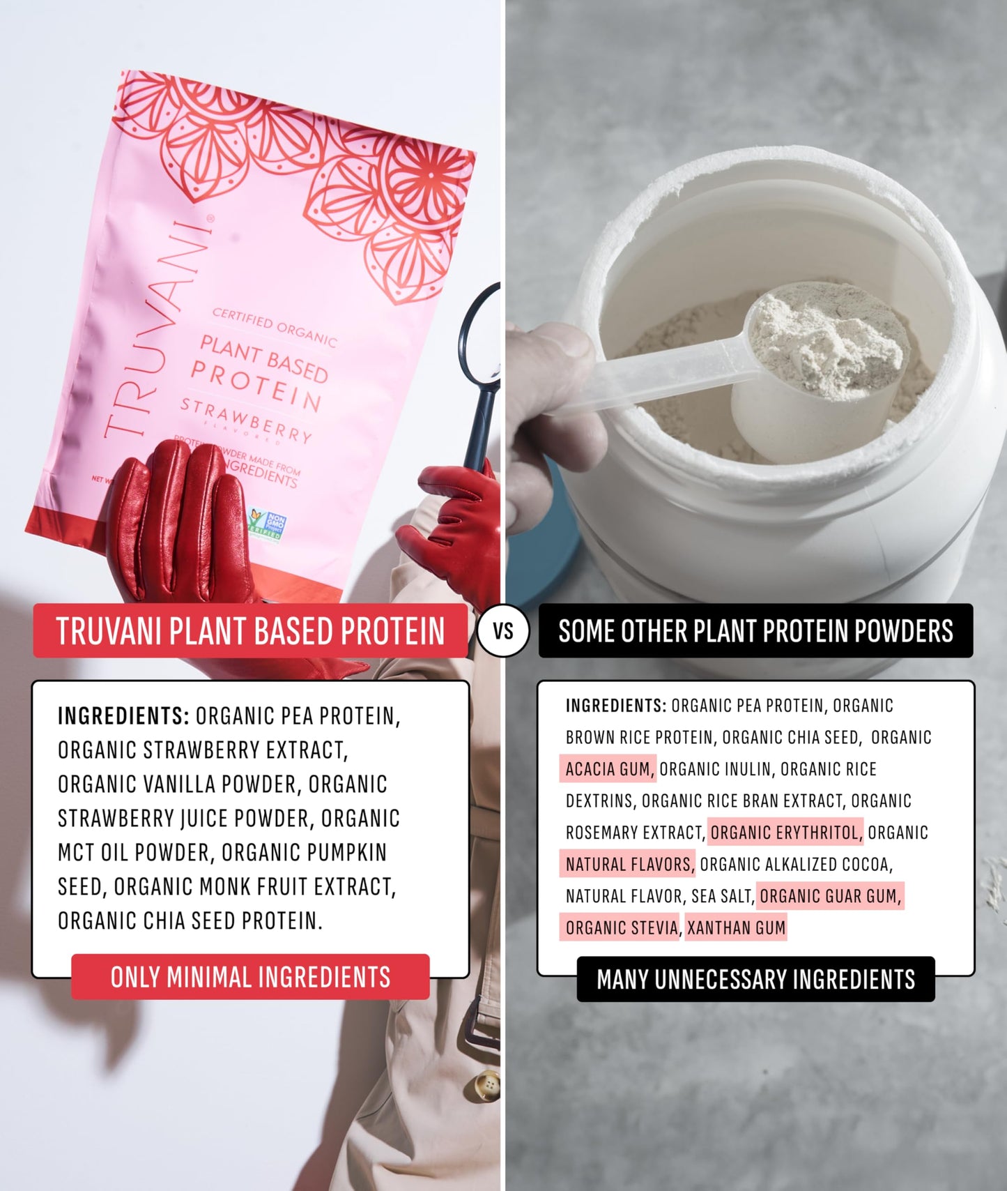 Truvani Organic Plant Based Protein Powder | Vanilla Chai | 10 Servings | Vegan | 20g Pea Protein | Keto | Gluten & Dairy Free | Low Carb | No Added Sugar