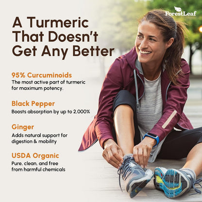 Turmeric Supplement Extra Strength 2265mg - Turmeric Curcumin Supplement w/BioPerine Black Pepper - Tumeric and Ginger Supplements, 95% Curcuminoids, Supports Immune & Joint Health, 120 Caps