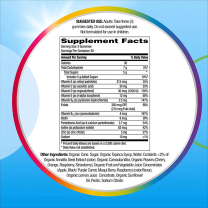 Centrum Men's Organic Multigummies, Men's Multivitamin Gummies, Organic Multivitamin for Men with Essential Nutrients Centrum