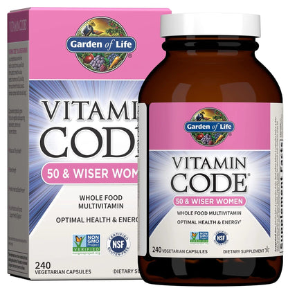 Garden of Life Vitamin Code Multivitamin for Women 50 & Over, B Vitamins, A, C, D3, E & K, CoQ10, Probiotics & Enzymes Garden of Life