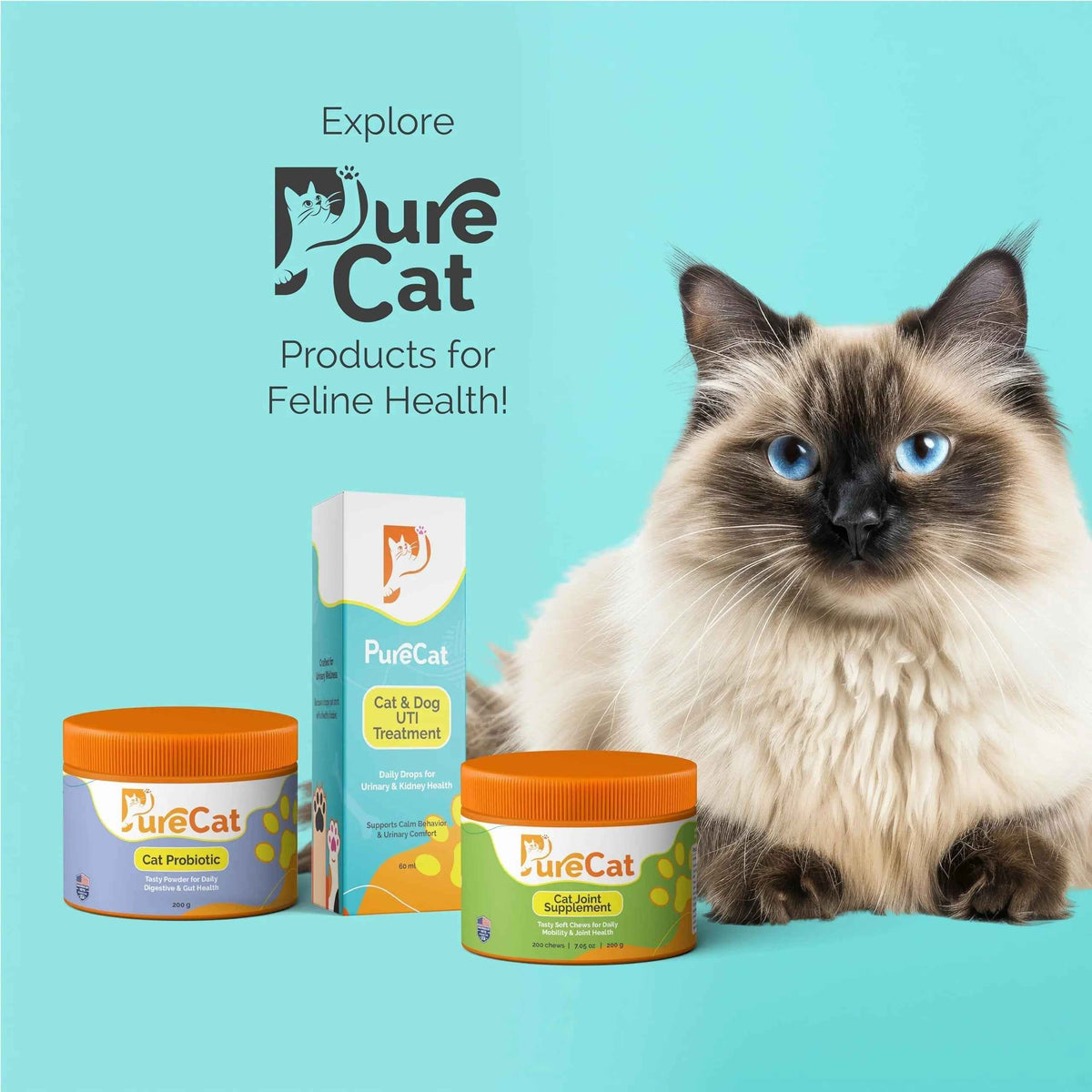 PureCat Urinary Tract Infection Care for Cat & Dog | Calming Urinary Tract & Kidney Support for Pets | Bladder Infection Treatment | UTI Drops | Veterinarian Recommended