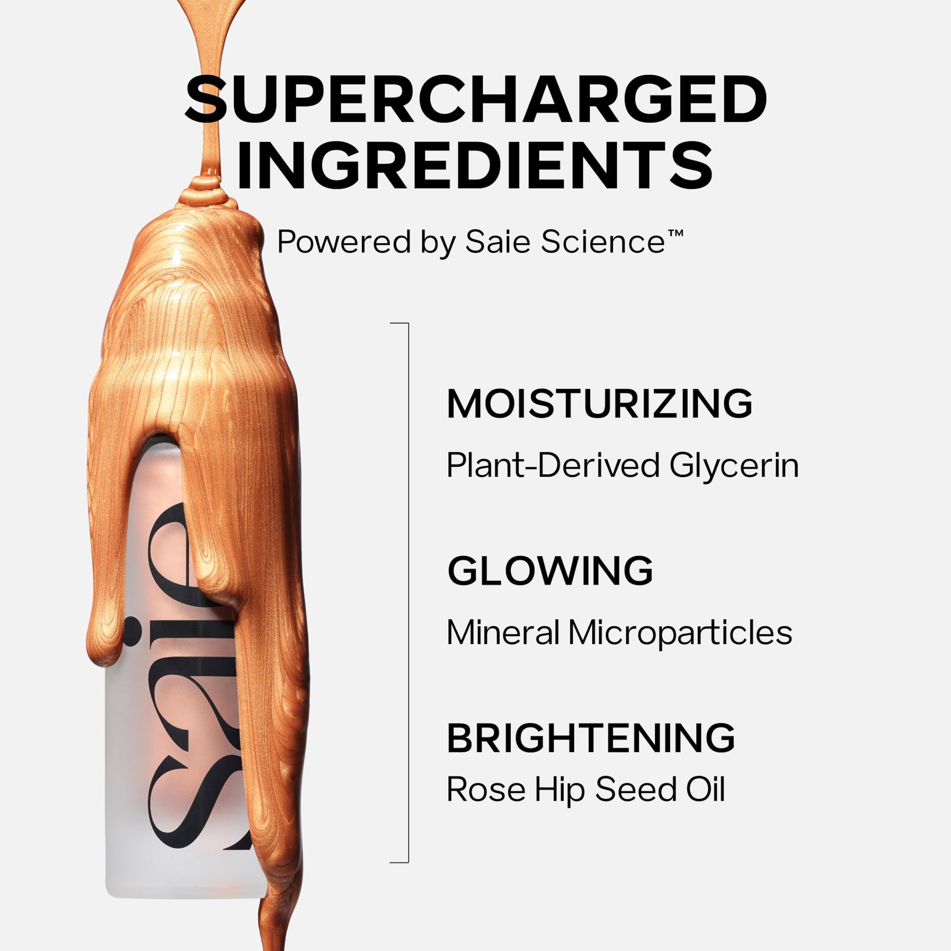 Saie Glowy Super Gel - Hydrating Makeup Primer and Illuminating Glow Serum Enriched with Vitamin C and Squalane Oil - All-Over Liquid Highlighter Makeup for Instant Glass Skin - Starglow (1 oz) SaieBuy Supplements Australia