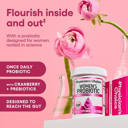 Physician's CHOICE Women's Probiotic 30 Count + Easy Mix Fiber Bundle