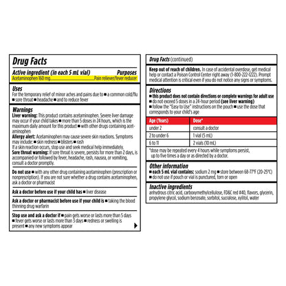 Dr. Kids Children’s Pain and Fever Medicine - Acetaminophen for Kids Ages 2-11, Pre-Measured Single-Use Vials for Headache, Sore Throat, Cold and Flu, Cherry Flavor, 30 Count Dr. KidsBuy Supplements Australia