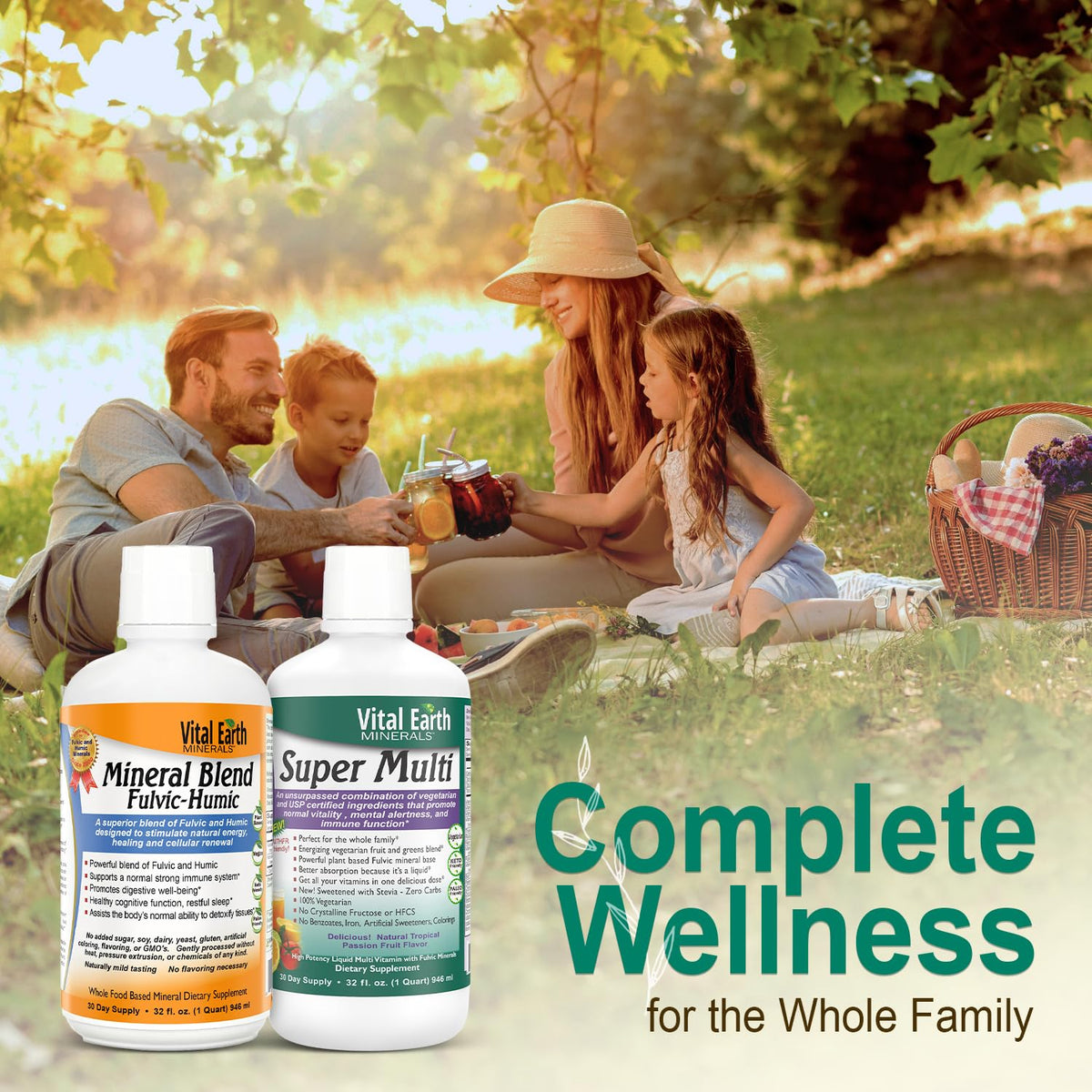 Vital Earth Minerals Detox and Wellness Support – Fulvic Humic Mineral Blend with 70+ Trace Minerals + Super Multi, Liquid Multivitamins, MTHFR Enhancement, 32 OZ Ea Vital Earth MineralsBuy Supplements Australia