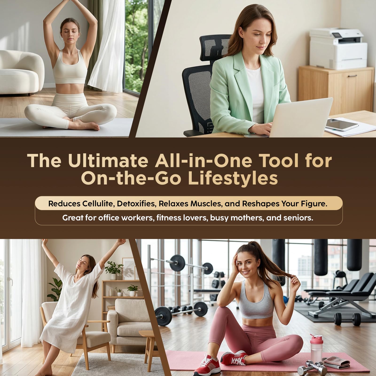 OVGIAP Lymphatic Drainage Massager & Anti-Cellulite Massage Tool, Body Sculpting Device for Legs, Arms & Stomach, Supports Smoother Skin, with Gentle Warming & Vibration - Gold OVGIAP buy supplements Au