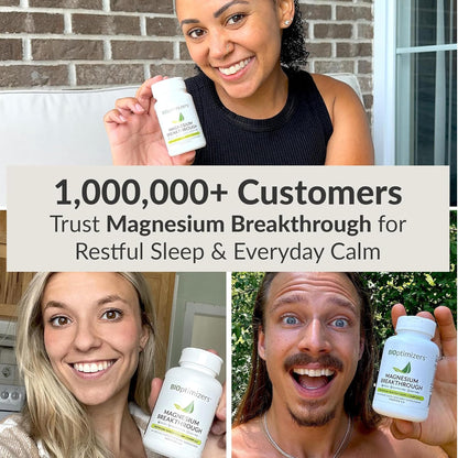BIOptimizers Magnesium Breakthrough Supplement with 500mg - 7 Forms of Magnesium: Glycinate, Malate, Citrate, and More - Natural Support for Sleep and Cognitive Function -30 Capsules- Calming Vitamins BIOptimizers buy supplements Au