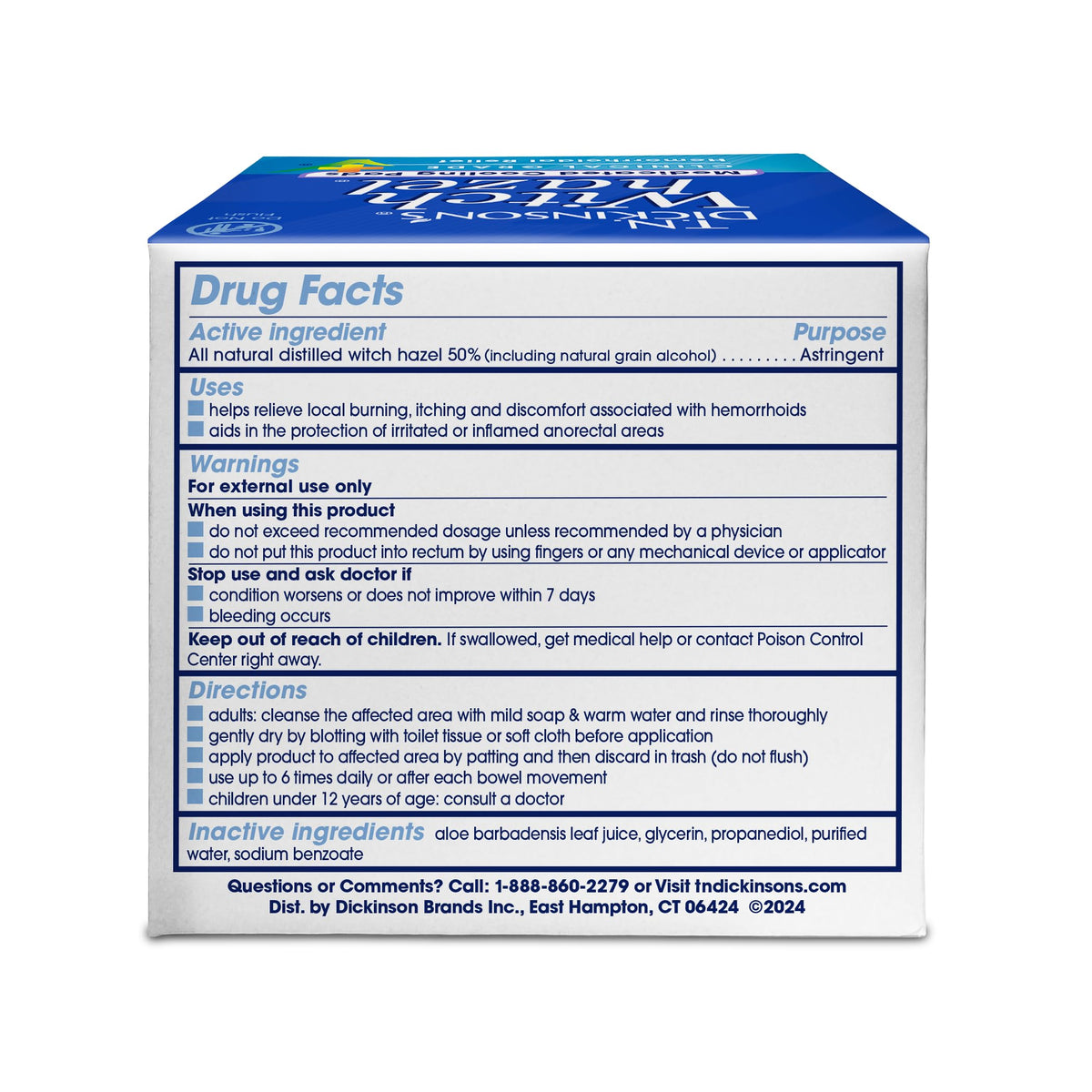 T.N. Dickinson’s Medicated Cooling Pads with Witch Hazel and Aloe | Hemorrhoid Treatment, Postpartum Care, Feminine & Rectal Relief | 100 Rounds T.N. Dickinson'sBuy Supplements Australia