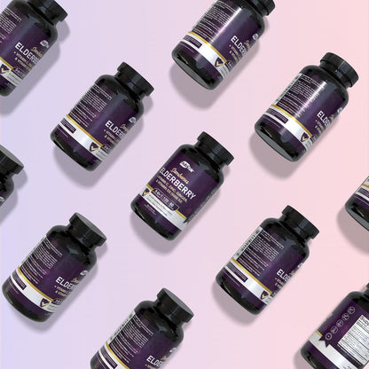 NutriFlair Sambucus Elderberry Capsules, 120 Capsules (2-Month Supply) - Elderberry Extract with Vitamin C, Vitamin D3, Zinc & Ginger - Daily Wellness Support