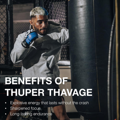 RAW Thuper Thavage Pre Workout Powder - High-Stim Preworkout with Creatine, Beta Alanine, L-Citrulline & Caffeine - Chris Bumstead Gym & Fitness Supplement for Men & Women - Watermelon Grape