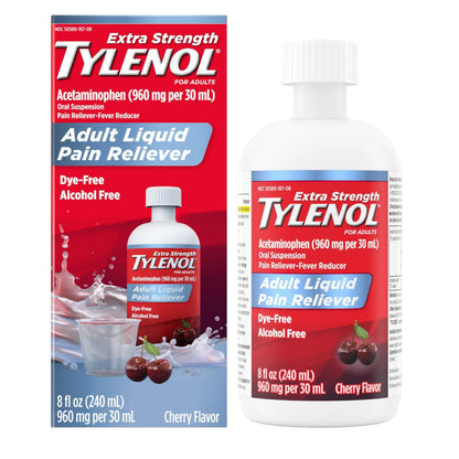 Tylenol Adult Liquid Pain Reliever and Fever Reducer, Extra Strength Liquid Acetaminophen for Fast Pain Relief for Headaches & Other Minor Pain, Cherry Flavor, Dye & Alcohol Free, 8 fl. oz TylenolBuy Supplements Australia