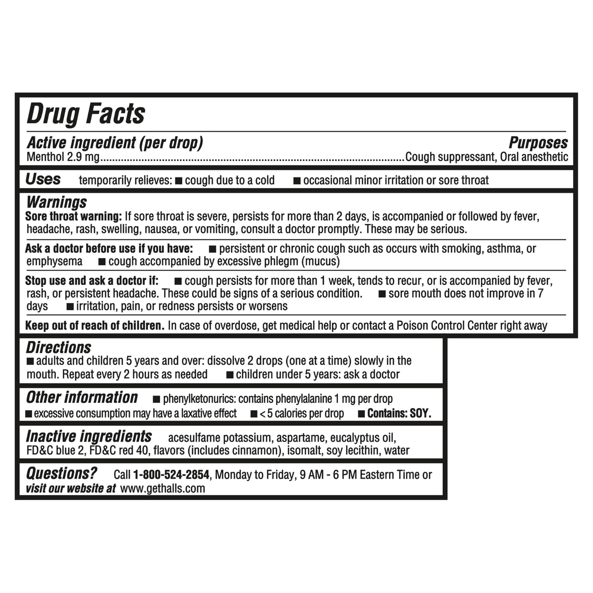 HALLS Minis Cherry Flavor Sugar Free Cough Drops, 48 Drops