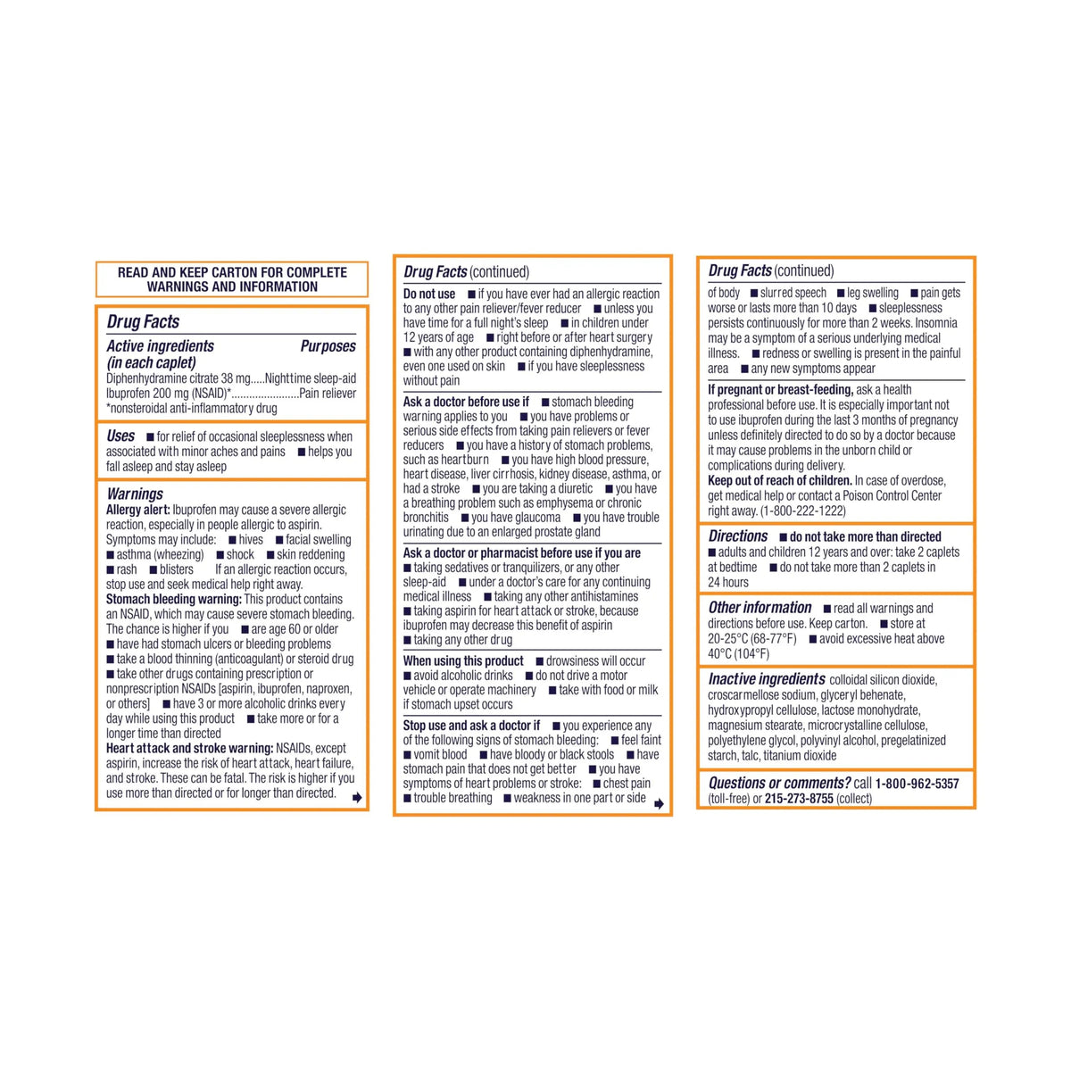 Motrin PM Caplets with 200 mg Ibuprofen & 38 mg Diphenhydramine Sleep Aid, Nighttime Pain Reliever for Minor Aches & Pains, Bulk, 80 ct MotrinBuy Supplements Australia