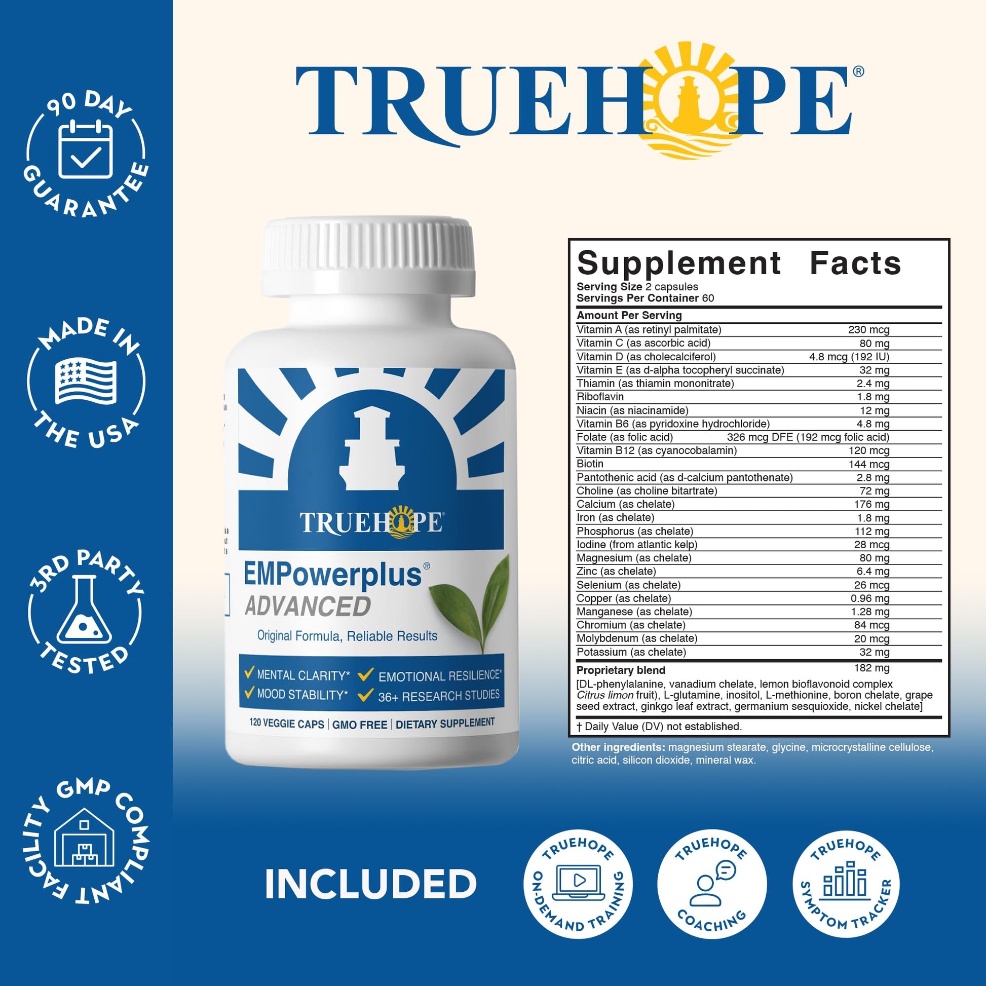 Truehope EMPowerplus Advanced Multivitamin for Women & Men - Broad-Spectrum Multivitamins & Chelated Minerals | 1000% Better Absorption | 37 Research Studies & 28 Years of Success | 30 Day Supply Truehope buy supplements Au